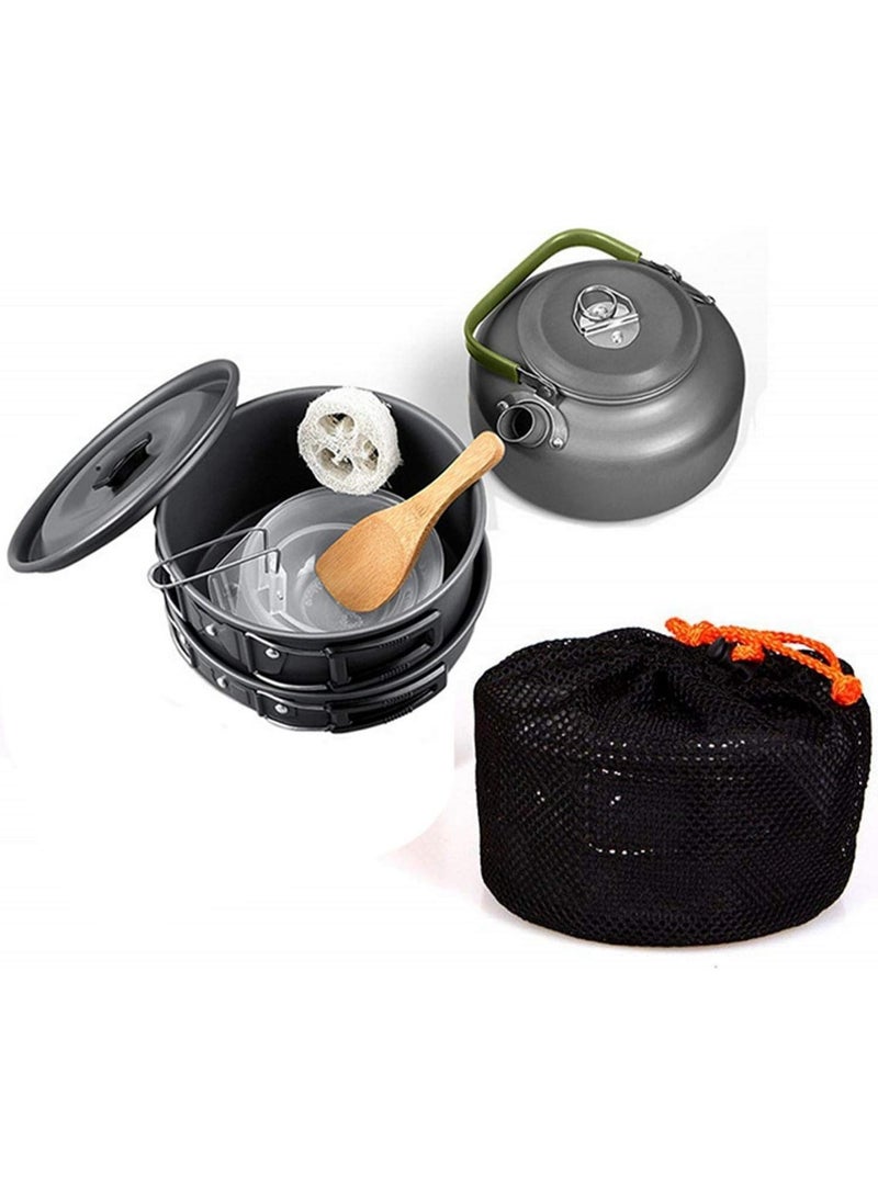 9-Piece Cookware Set Outdoor Camping Cooking Kit | Portable, Lightweight Nonstick Pan & Pot Set with Carry Bag | Ideal for Backpacking, Hiking, Travel | Compact & Durable  - Image 2