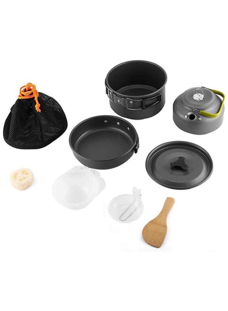 9-Piece Cookware Set Outdoor Camping Cooking Kit | Portable, Lightweight Nonstick Pan & Pot Set with Carry Bag | Ideal for Backpacking, Hiking, Travel | Compact & Durable  - Image 4
