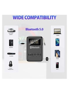 SYOSI Bluetooth Transmitter Bluetooth Receiver with LCD Screen, Audio V5.0 Bluetooth Adapter, for TV to Headphones, 4 in 1 Wireless AUX Adapter, for TV Car PC Home Theater Speakers MP3 Player  - Image 5