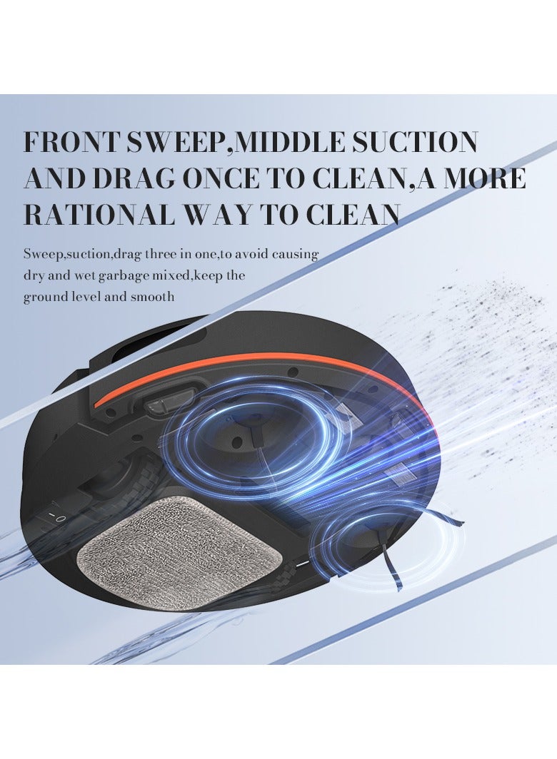 الرائد مكنسة روبوتية، شفط خالي من التشابك، 120 دقيقة وقت التشغيل، نحيفة، هادئة، مكنسة روبوتية ذات شحن ذاتي، مثالية لشعر الحيوانات الأليفة والأرضيات الصلبة - Image 5