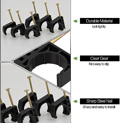 PXZBLG 100 Pack 1/2" Half Clamps J-Hook with Nails Set, J Clamps for PEX, Copper, CPVC Tubing Connections - Image 4