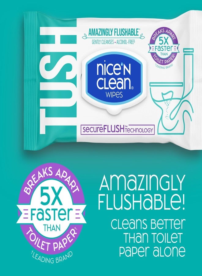 Nice 'N Clean SecureFLUSH Flushable Wet Wipes (42 Count - 6 Packs) | Moist Toilet Tissue with Moisturizing Aloe & Vitamin E | 0% Alcohol Formula for Sensitive Skin | Butt Wipes for Adults - Image 2