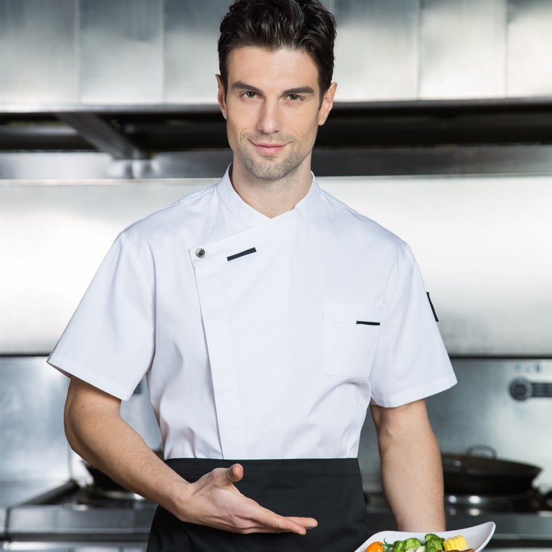 French Chef Long Sleeve Uniforms Breathable [White] short sleeve 