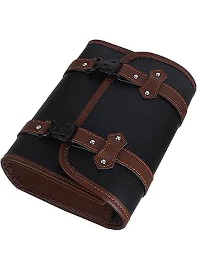 Motorcycle Saddle Bag Handlebar Tool Bag Set Durable Storage Organizer Black Gray - Image 1