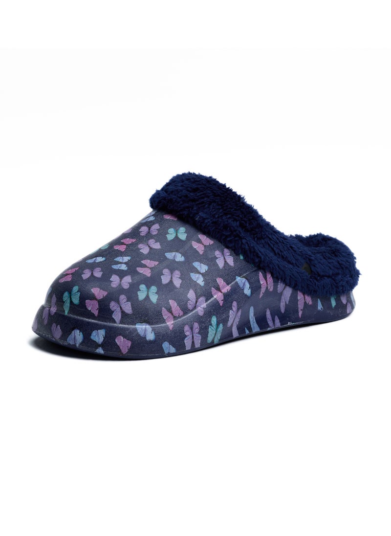 Onda Onda Mega butterfly Fur-lined slipper for Women - Navy  - Image 2