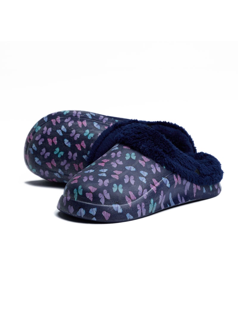 Onda Onda Mega butterfly Fur-lined slipper for Women - Navy  - Image 3