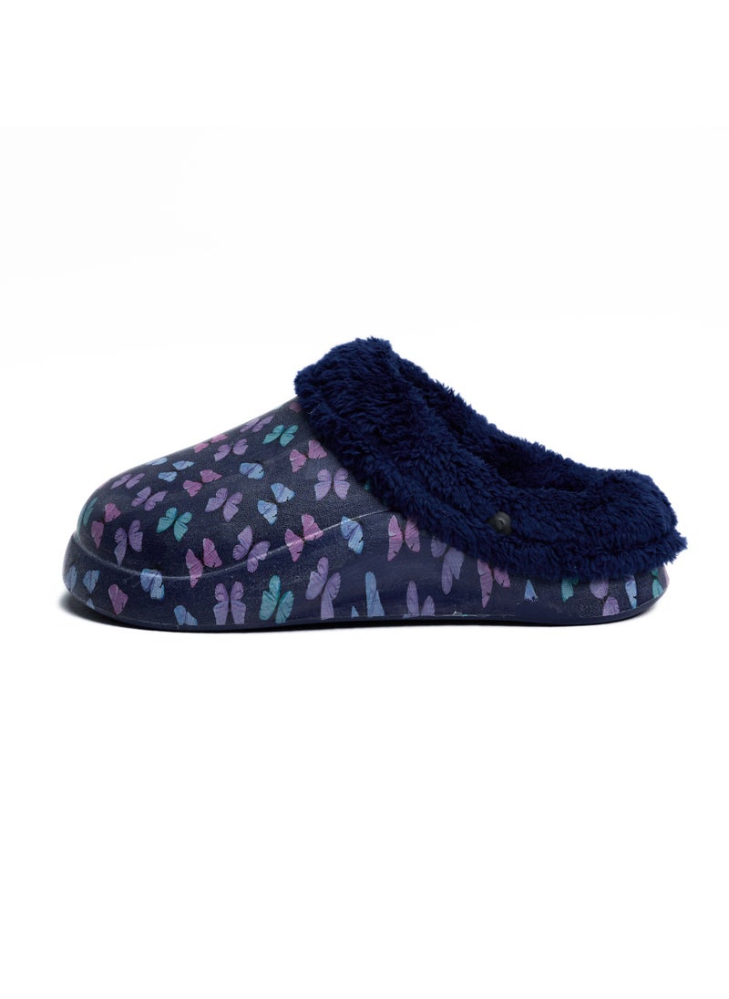 Onda Onda Mega butterfly Fur-lined slipper for Women - Navy  - Image 4