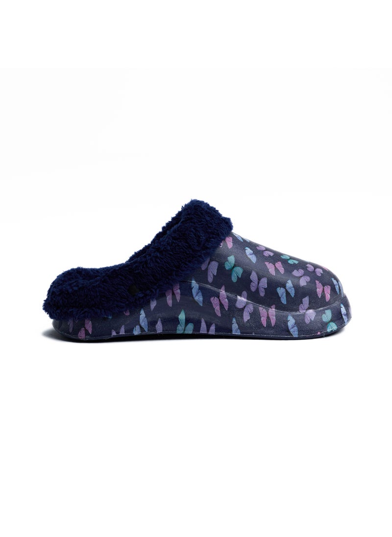 Onda Onda Mega butterfly Fur-lined slipper for Women - Navy  - Image 5