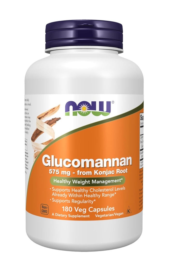 now Glucomannan From Konjac Root 575Mg 180 Veg Capsules 