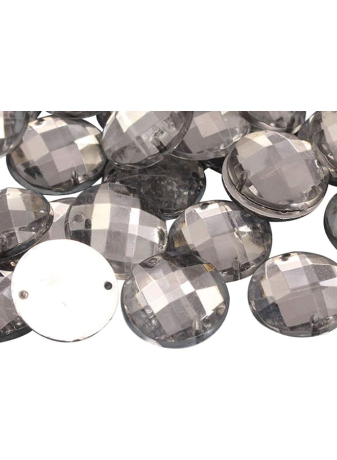14mm Crystal Clear CH38 Flat Back Sew On Round Beads Acrylic Rhinestones Sewing Plastic Gems with Holes for Jewelry, Clothes, Garment Embelishments, Shoes, Cosplays, Crafts 50 Pieces  - Image 1