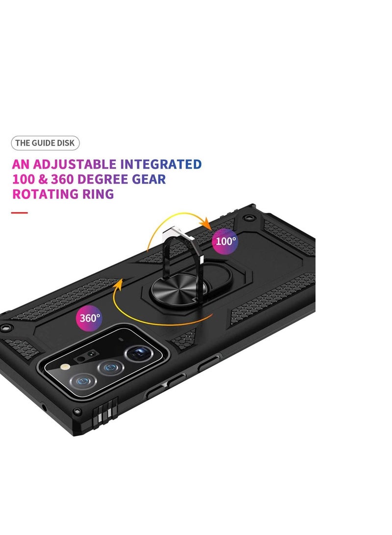 SYOSI Note 20 Ultra Case, Case for Samsung Note 20 Ultra, Military Grade Protective Cases Cover with Ring Car Mount Kickstand for Samsung Galaxy Note 20 Ultra, Car Ring Bracket Anti-fall Cover - Image 4