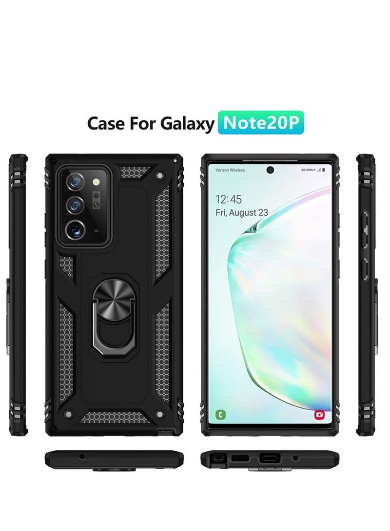 SYOSI Note 20 Ultra Case, Case for Samsung Note 20 Ultra, Military Grade Protective Cases Cover with Ring Car Mount Kickstand for Samsung Galaxy Note 20 Ultra, Car Ring Bracket Anti-fall Cover - Image 3