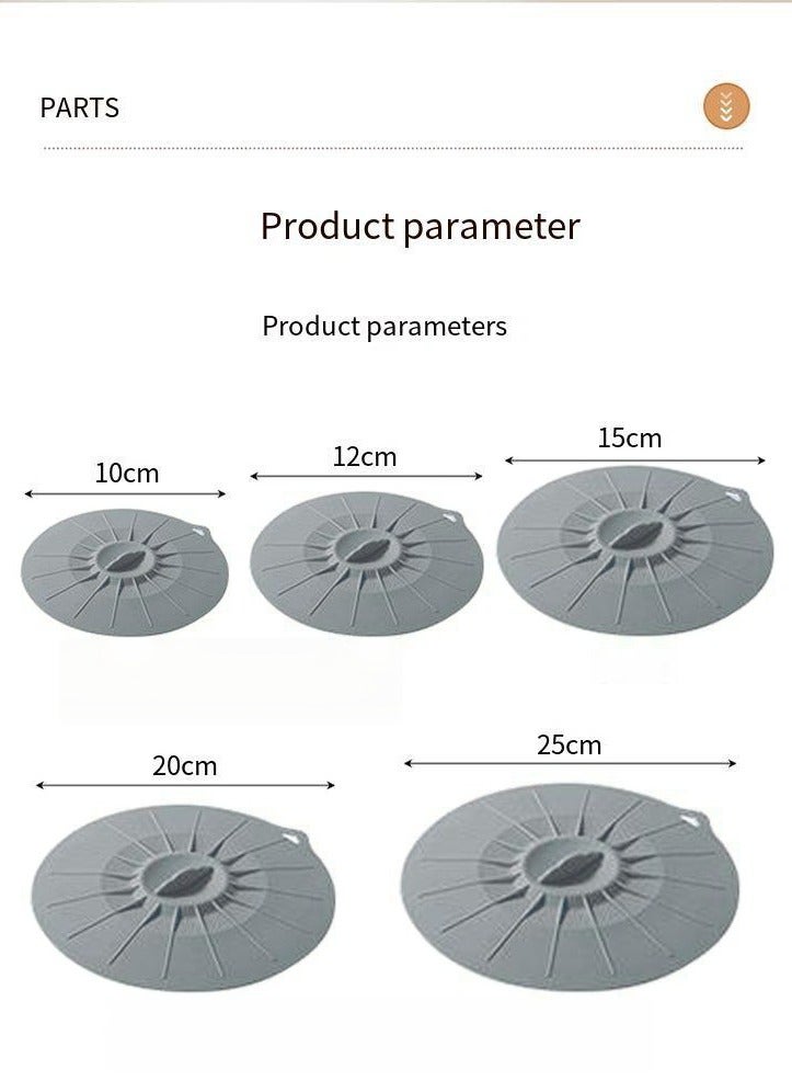 5pcs Heat Resistant Microwave Covers – Reusable Silicone Suction Lids in 5 Sizes for Bowls, Pots, Pans & Cups, Microwave/Oven/Stovetop/Freezer Safe, Dishwasher Friendly - Image 3