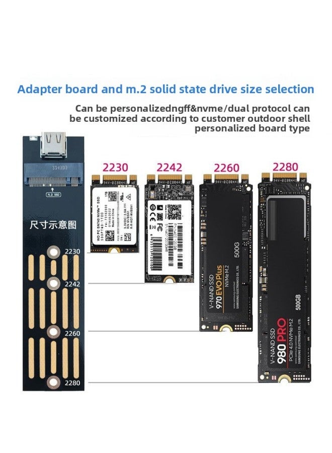 M.2 Hard Disk Box M.2 NGFF NVMe Solid State Mobile Hard Disk Box Enclosure RTL9210B Dual Protocol Hard Disk Box-Color:Sata/ngff Protocol Black Wireless - Image 3