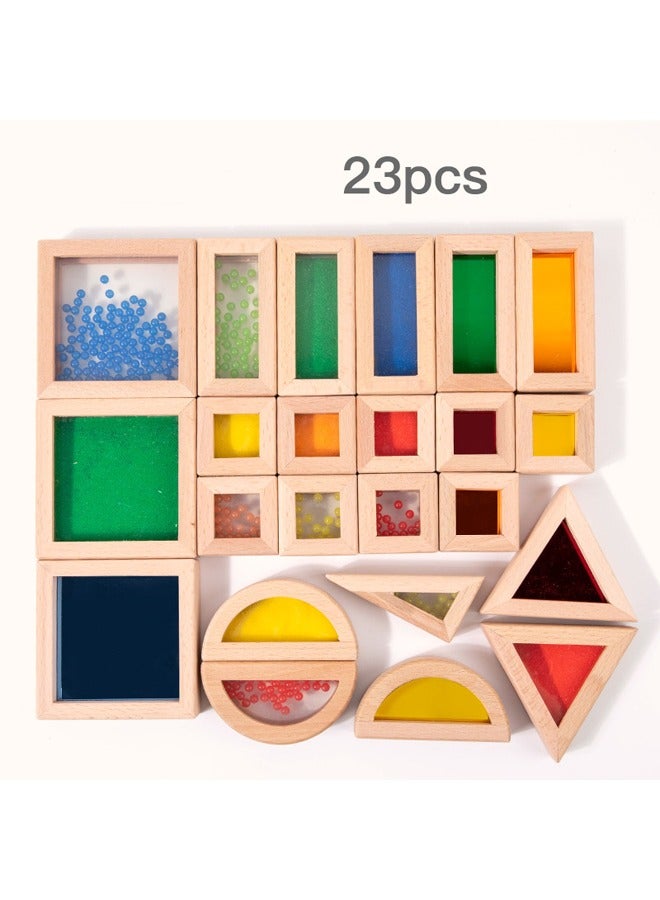 general Children light translucent color cognitive shape building variety acrylic rainbow building block educational toys - Image 3