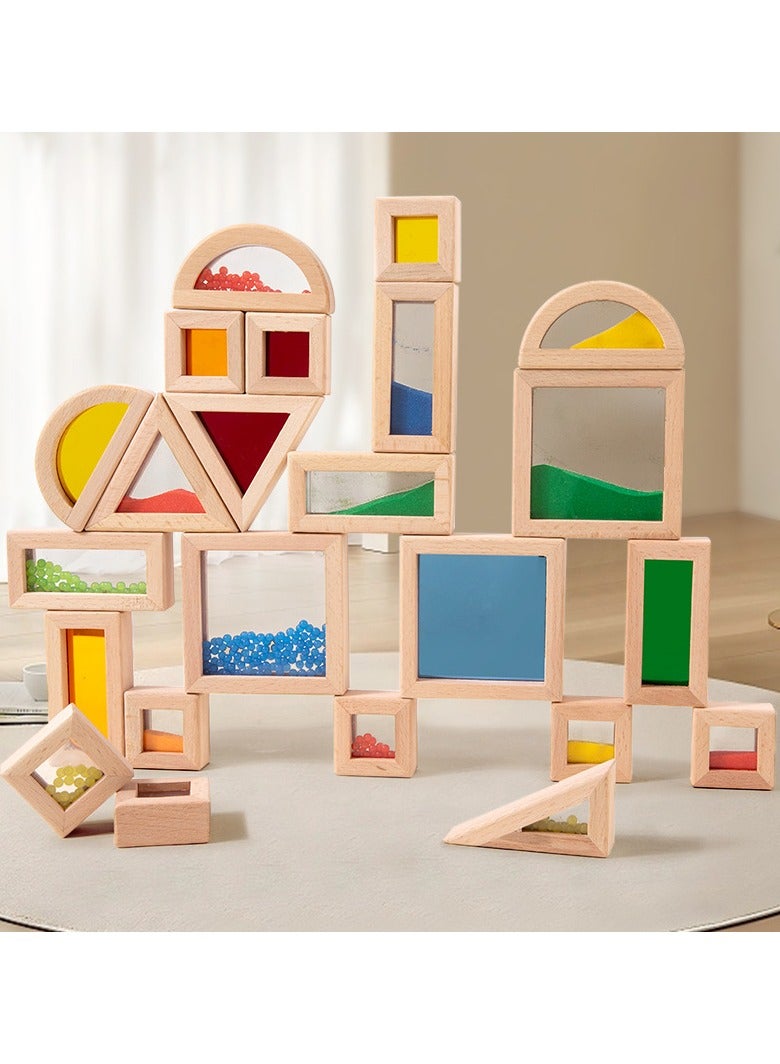 general Children light translucent color cognitive shape building variety acrylic rainbow building block educational toys - Image 2