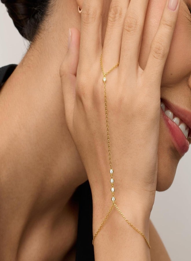 Your Always Charm Hand Chain for Women Ring Bracelet Hand Chain Dainty Gold Finger Ring Slave Bracelet Zircon Hands Cubic Zirconia Body Jewelry Jewelry Gifts Trendy Stuff - Image 5