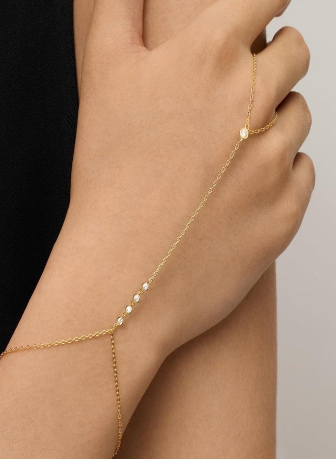 Your Always Charm Hand Chain for Women Ring Bracelet Hand Chain Dainty Gold Finger Ring Slave Bracelet Zircon Hands Cubic Zirconia Body Jewelry Jewelry Gifts Trendy Stuff - Image 4
