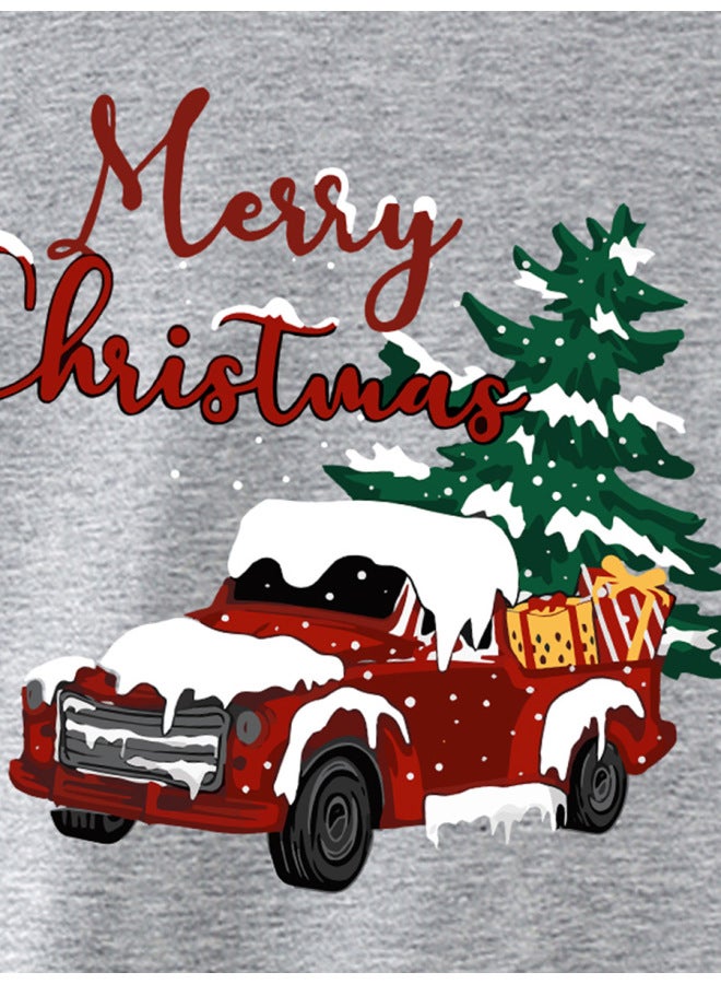 Little Bitty Children's Autumn Style Sweatshirt Knitted New Christmas Round Neck Long Sleeve Car Print Clothing - Image 3