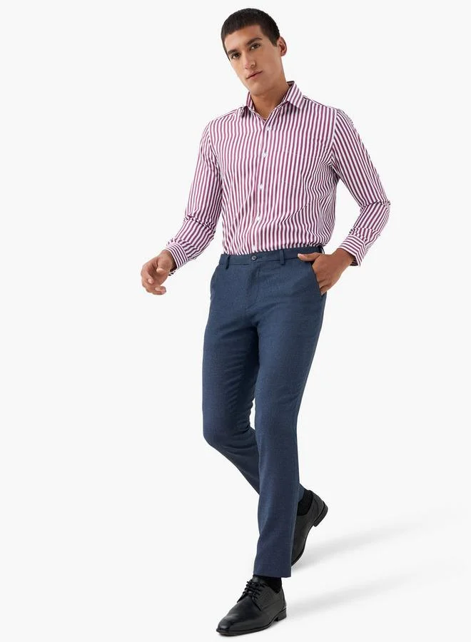 Splash FAV Regular Fit Striped Shirt with Long Sleeves