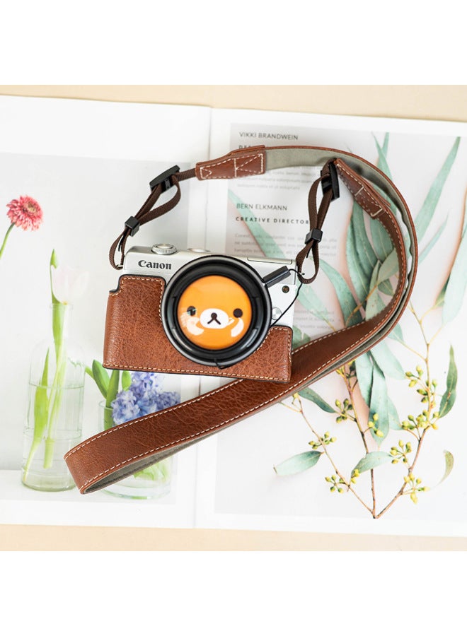 Canon M200 Protective Case M50 SeconD Generation Camera Bag 200D Leather Case CanonM50 Base Bag Protective Shell Accessories-Color:M50 Black Protective Case + Black Pu Shoulder Strap - Image 5