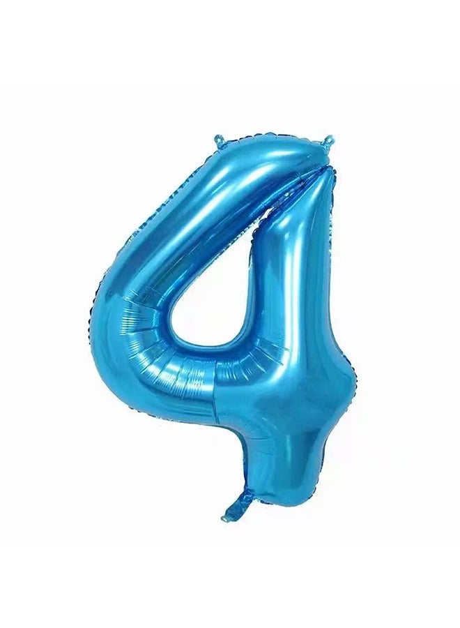 40 Inch Blue Digit Helium Foil Birthday Party Balloons Number 4