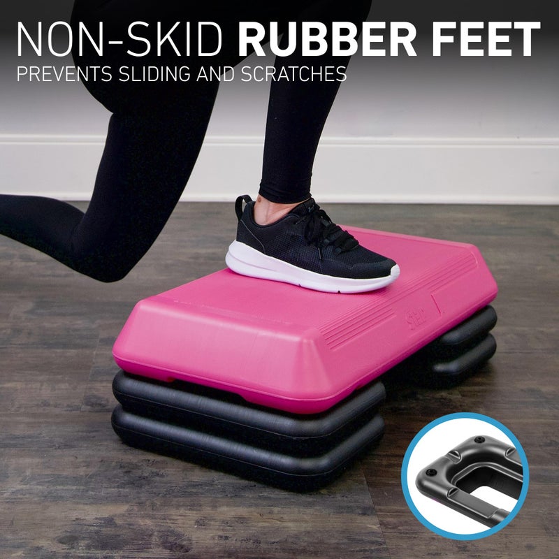 Freestyle STEP Exercise Step Platform, Circuit Size Stepper for Exercise at Home with 4 Stackable Risers for Height Adjustments - Image 4