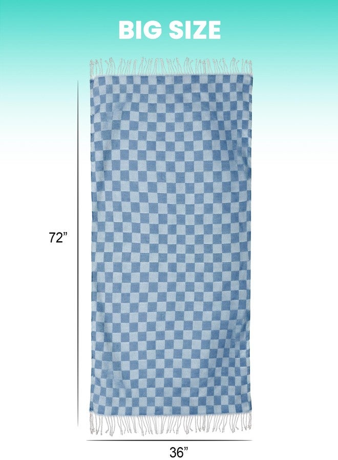 Antfuny Checkered Plaid Turkish Beach Towel Bath Towels Quick Dry Soft Absorbent Men Birthday Gift for Dad Father Papa Husband Brother Uncle Stepfather Boyfriend Bf Father Law Godfather Boss Grandpa Friend - Image 5