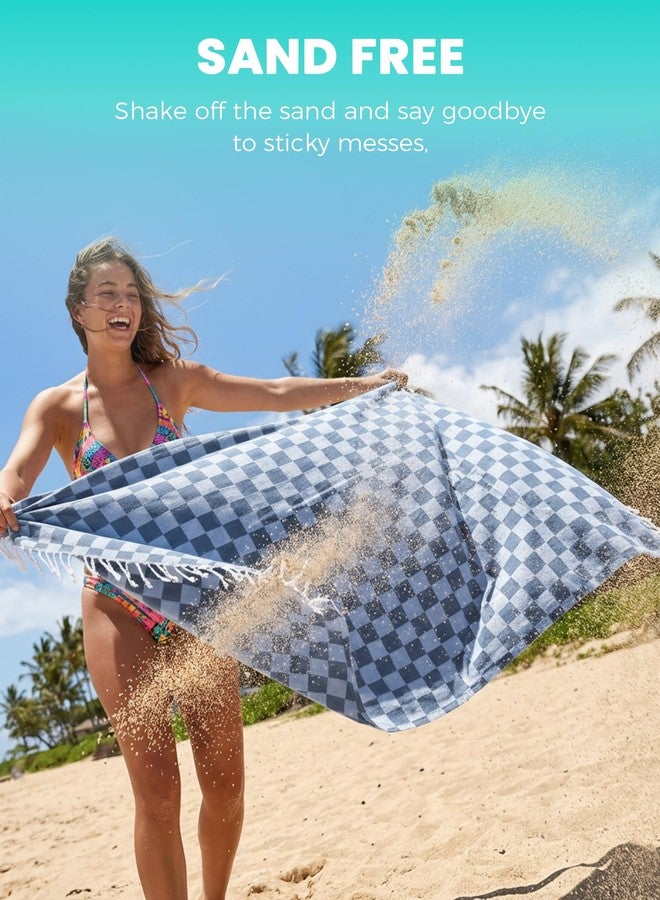 Antfuny Checkered Plaid Turkish Beach Towel Bath Towels Quick Dry Soft Absorbent Men Birthday Gift for Dad Father Papa Husband Brother Uncle Stepfather Boyfriend Bf Father Law Godfather Boss Grandpa Friend - Image 3