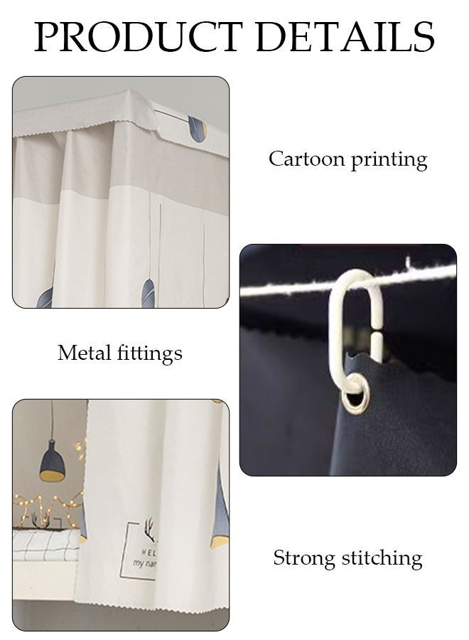 DUNISO Blackout Upper Berth Bunk Bed Curtains Dormitory Room Lightproof Decorative Roommate Privacy Cover Canopy Photo Background Decor Backdrop Blackout Curtain 3 Panels with a Top - Image 3
