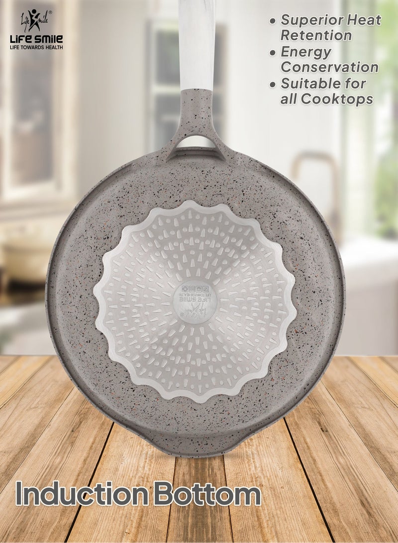 Life Smile 24cm Deep Fry Pan (2.7L) with Induction Bottom – Suitable for All Cooktops - Image 2