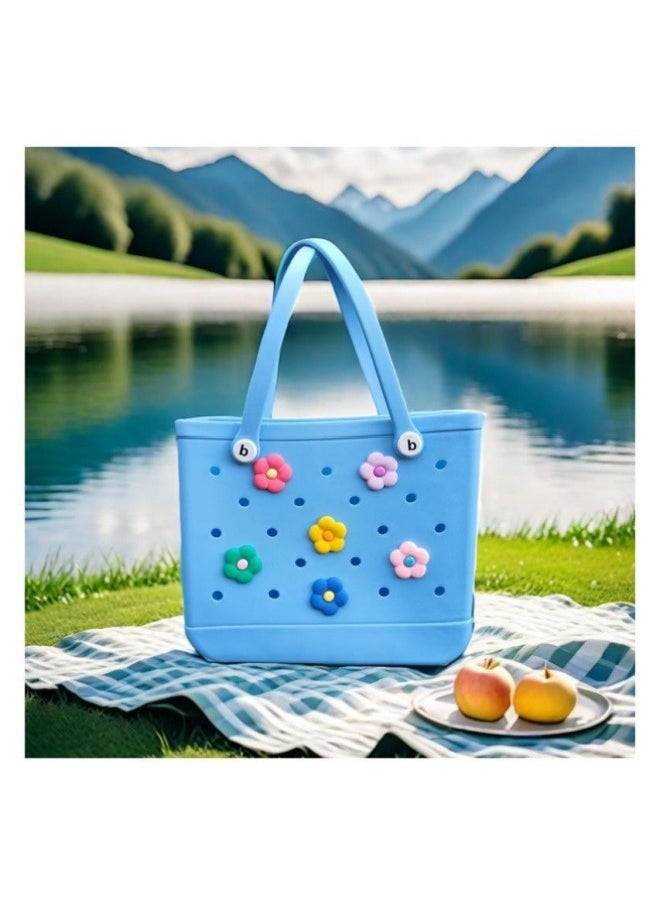 ILovhaprty 6 Pcs Flower Charm Accessory for Tote Bag, Decorative Accessories to Customize Your Beach Tote Bag  - Image 4