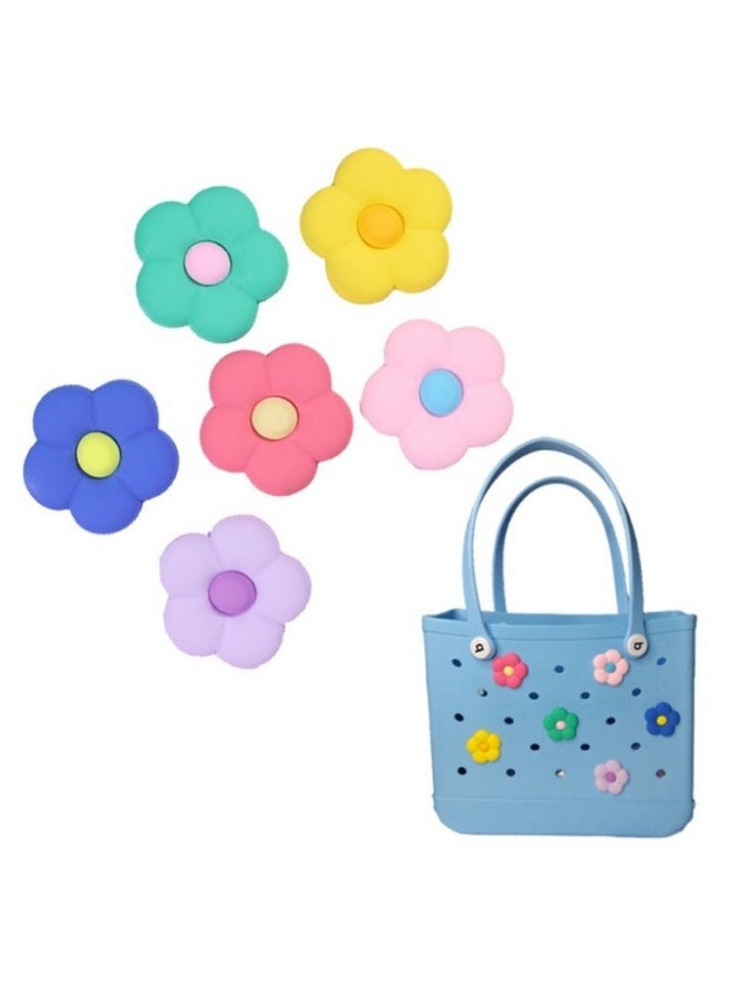 ILovhaprty 6 Pcs Flower Charm Accessory for Tote Bag, Decorative Accessories to Customize Your Beach Tote Bag  - Image 5