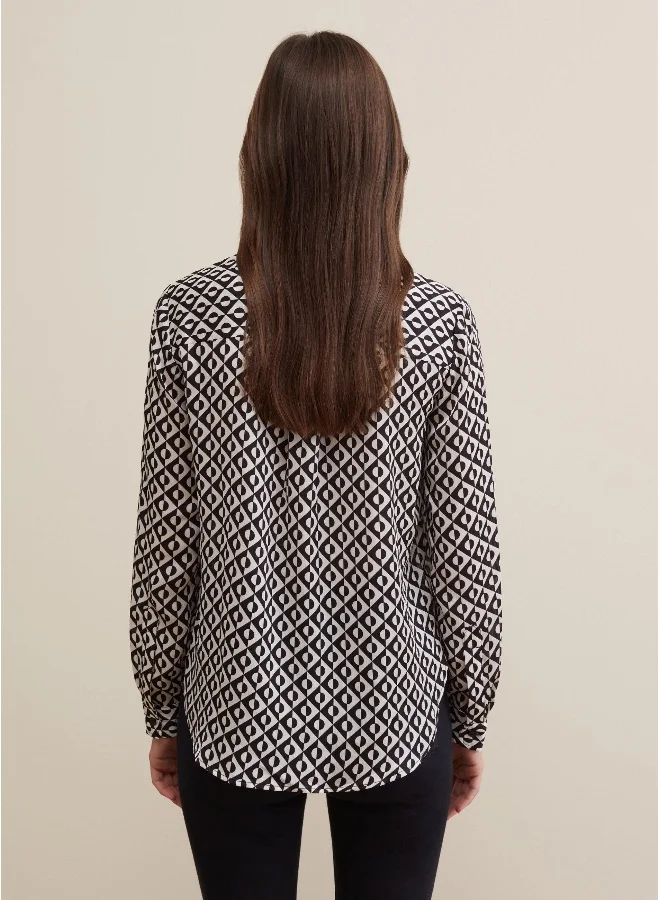 او في اس Blouse with optical print