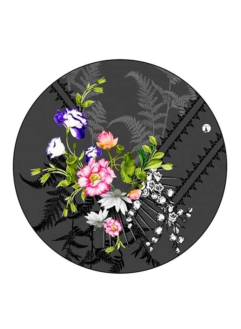 RKN Flowers Printed Mouse Pad  Round  Multicolour