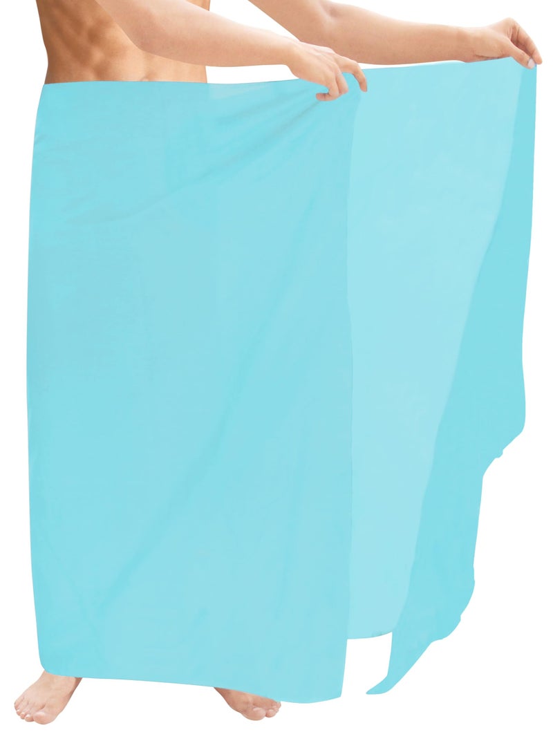 LA LEELA Men's Casual Vacation Sarong Wrap Pareo One Size Pearl Solid - Image 1