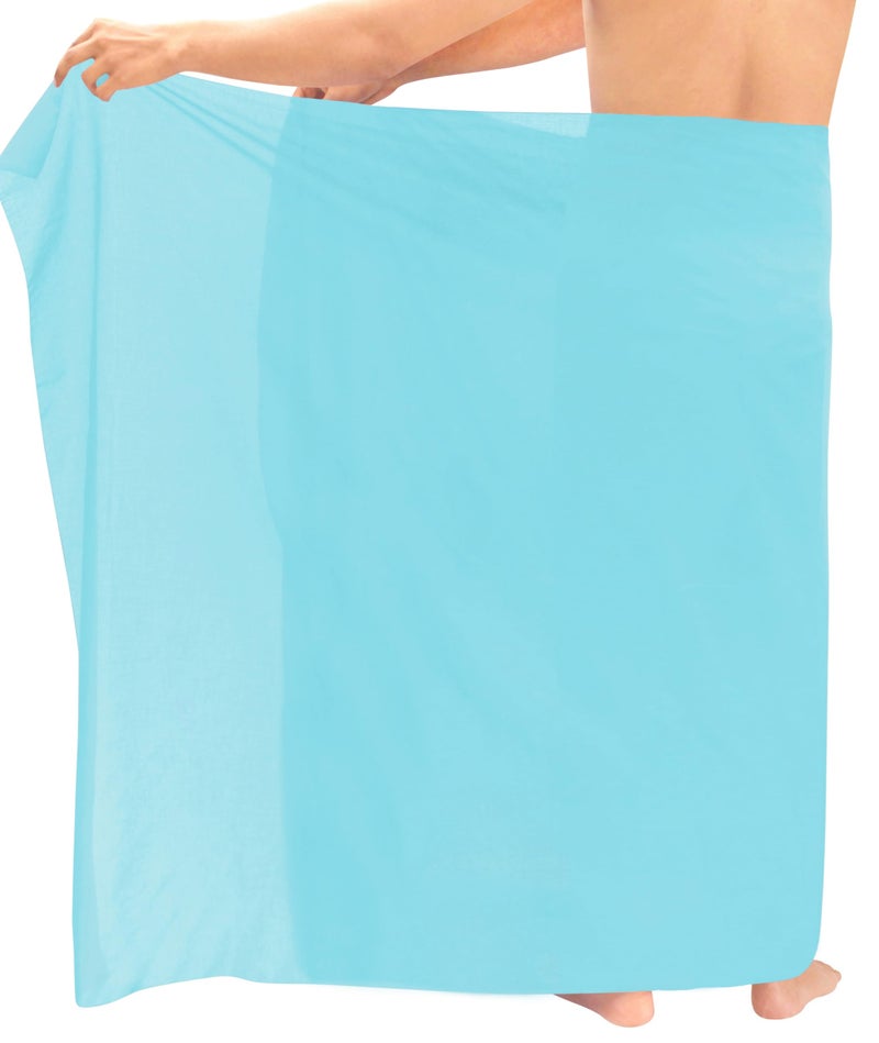 LA LEELA Men's Casual Vacation Sarong Wrap Pareo One Size Pearl Solid - Image 2