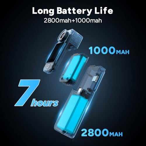 SJCAM C300 4K30fps 20MP Action Camera with Handheld Grip | 6axis gyro, Backup Upto 6 Hours, 1.33in Dual Touch Screen | 2.4G,5G Wi-Fi, Super Night Vision, 30M Waterproof for Live Steaming Vlog | Black - Image 3
