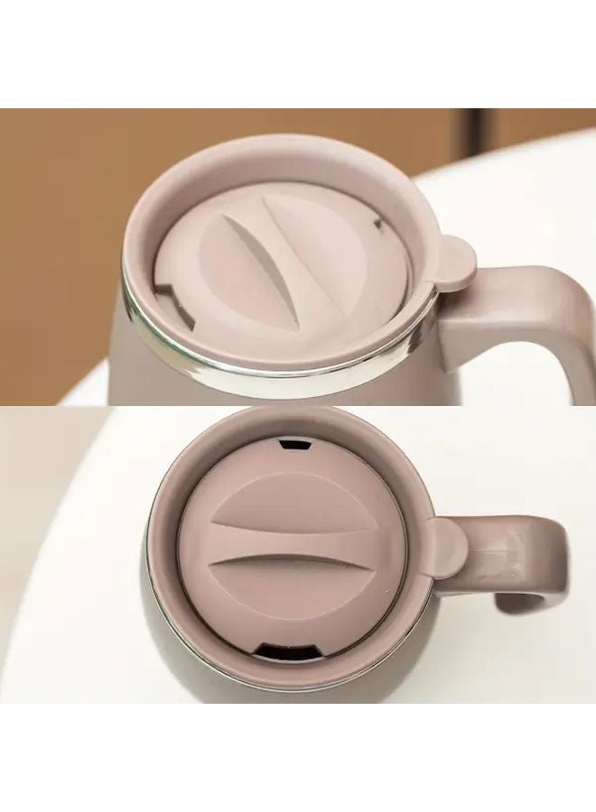 Khaki Stainless Steel Coffee Mug With Rotating Leak Proof Lid 16 91oz - Image 2