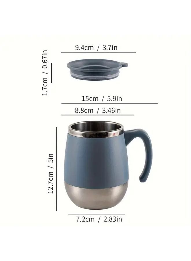 Khaki Stainless Steel Coffee Mug With Rotating Leak Proof Lid 16 91oz - Image 3