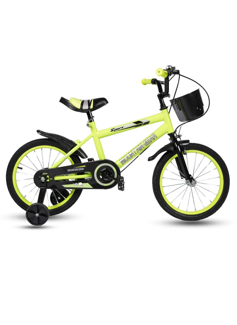 MOUNTAIN GEAR Children's Bicycle For 2-4 Years Old Kids Bike, 12 Inch Cycle, High Carbon Steel Frame, Adjustable Seat, Smooth Bearings, Safe and Stable, Yellow  - Image 1