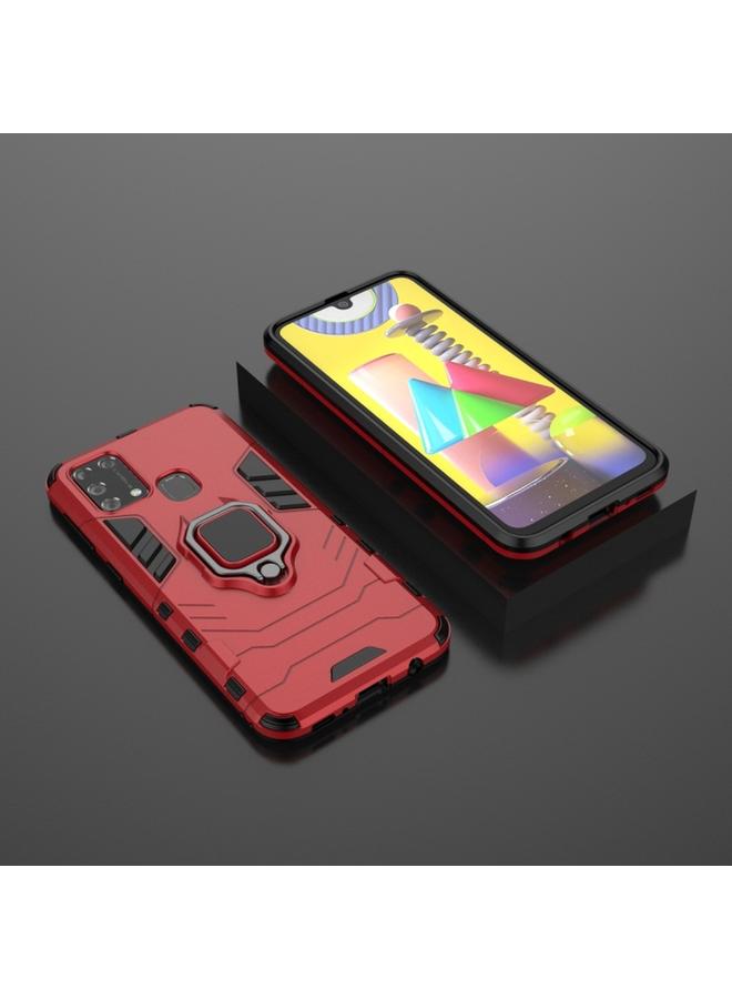 اس-توب جراب لهاتف Galaxy M31 من PC + جراب واقٍ مقاوم للصدمات من مادة TPU مع حامل حلقي مغناطيسي - Image 3