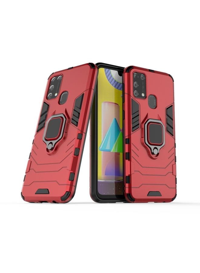 اس-توب جراب لهاتف Galaxy M31 من PC + جراب واقٍ مقاوم للصدمات من مادة TPU مع حامل حلقي مغناطيسي - Image 1