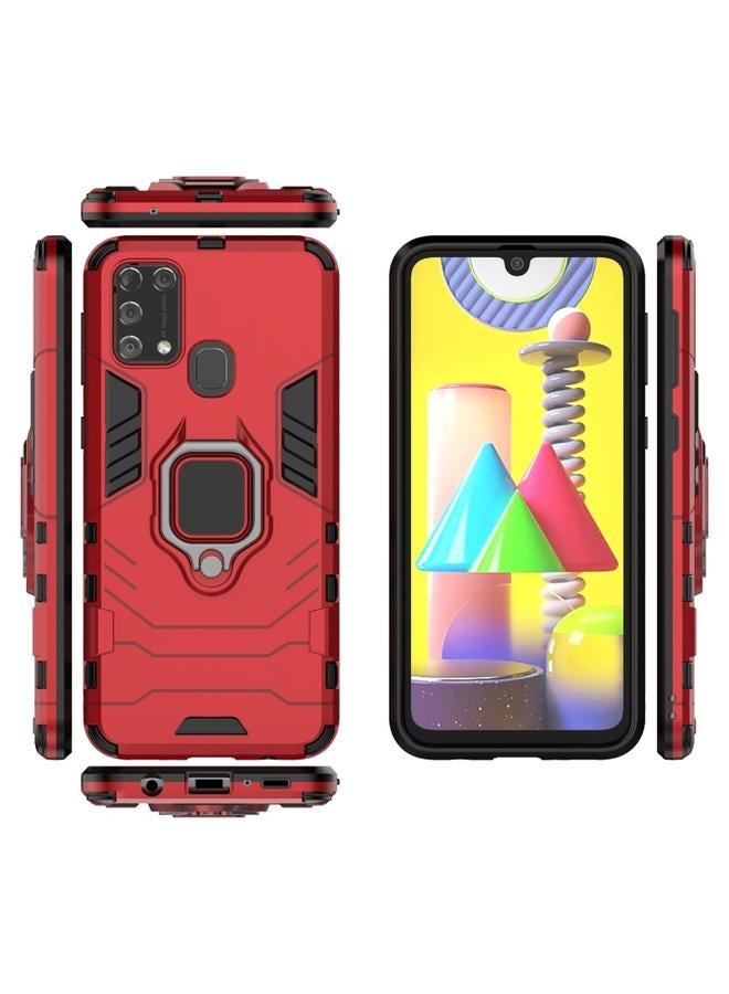 اس-توب جراب لهاتف Galaxy M31 من PC + جراب واقٍ مقاوم للصدمات من مادة TPU مع حامل حلقي مغناطيسي - Image 4