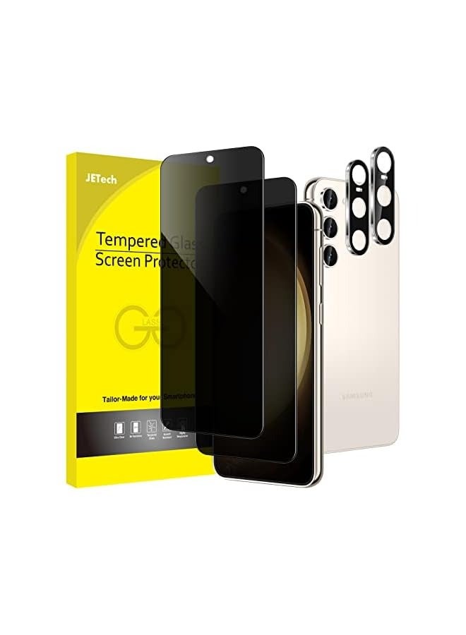 Jetech Privacy Screen Protector for Samsung Galaxy S23 5G 6.1-Inch with Camera Lens Protector, Anti-Spy Tempered Glass Film, Fingerprint ID Compatible, 2-Pack Each - Image 1