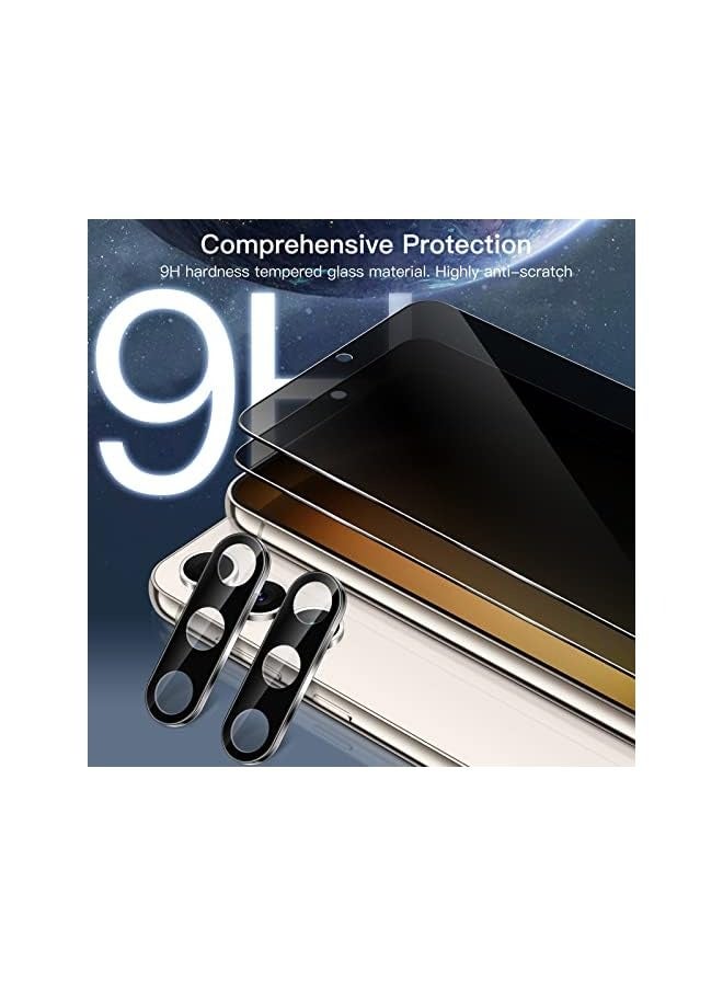 Jetech Privacy Screen Protector for Samsung Galaxy S23 5G 6.1-Inch with Camera Lens Protector, Anti-Spy Tempered Glass Film, Fingerprint ID Compatible, 2-Pack Each - Image 5