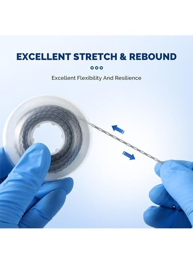 HAVEN 40 Dental Orthodontic Ligatures Plus 1 Plate Of 4.57m Orthodontic Braces Rubber Chain Set，Dental Braces Rubber Orthodontic Ligature Ring，Elastic Super Strong Rubber Chain（Short，Grey）  - Image 4