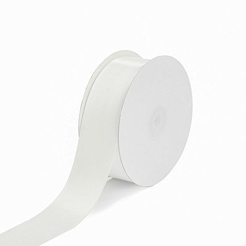 GBSTORE 1 1/2 inch 25 Yards White Satin Ribbon Perfect for Wedding, Gift Wrapping - Image 3