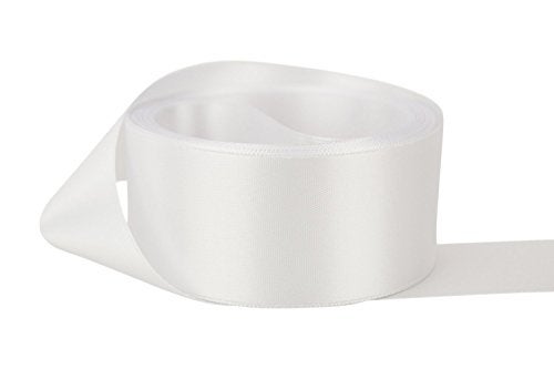 GBSTORE 1 1/2 inch 25 Yards White Satin Ribbon Perfect for Wedding, Gift Wrapping - Image 2