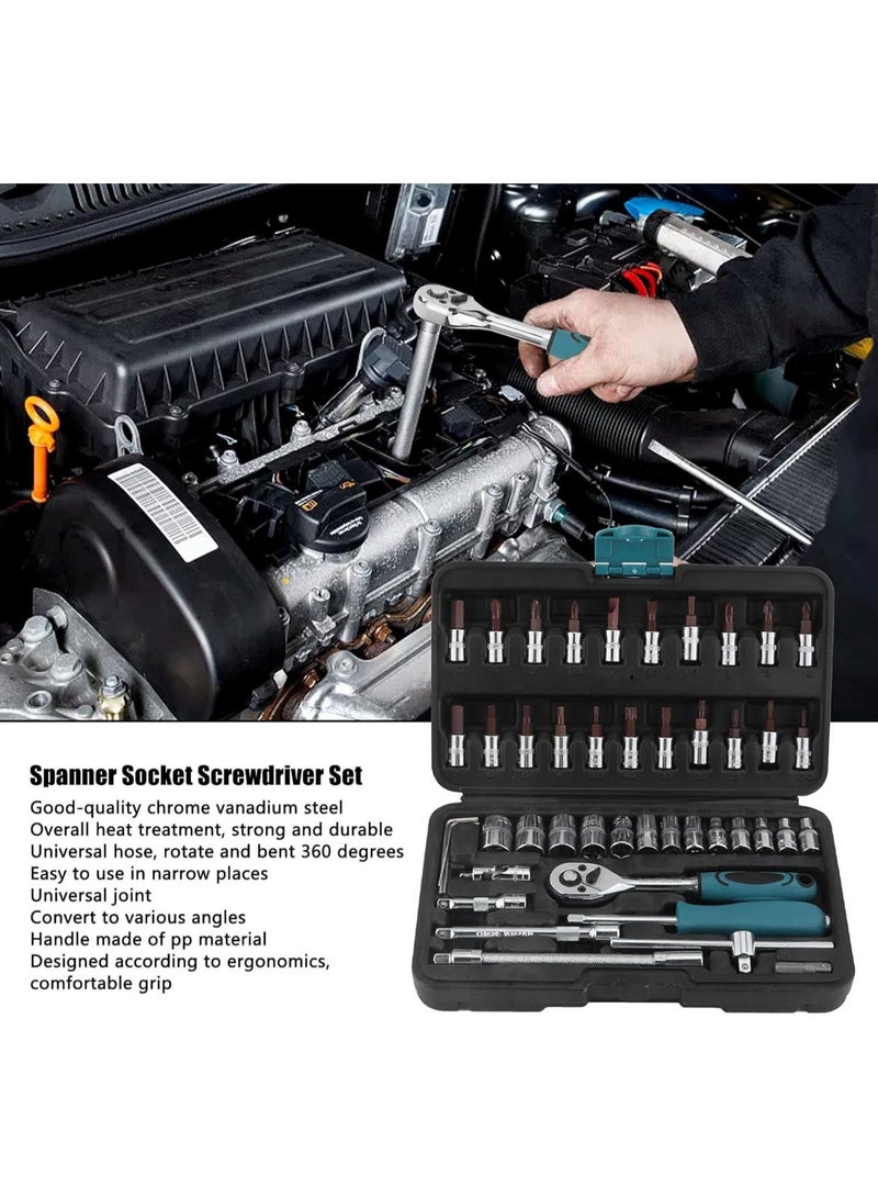 GGOOT Spanner Socket Screwdriver Set Car Repair Ratchet Wrench Box Kit Hardware Tools for Mechanical Maintenance with Storage Box,Other Hand Tools and Accessories  - Image 4
